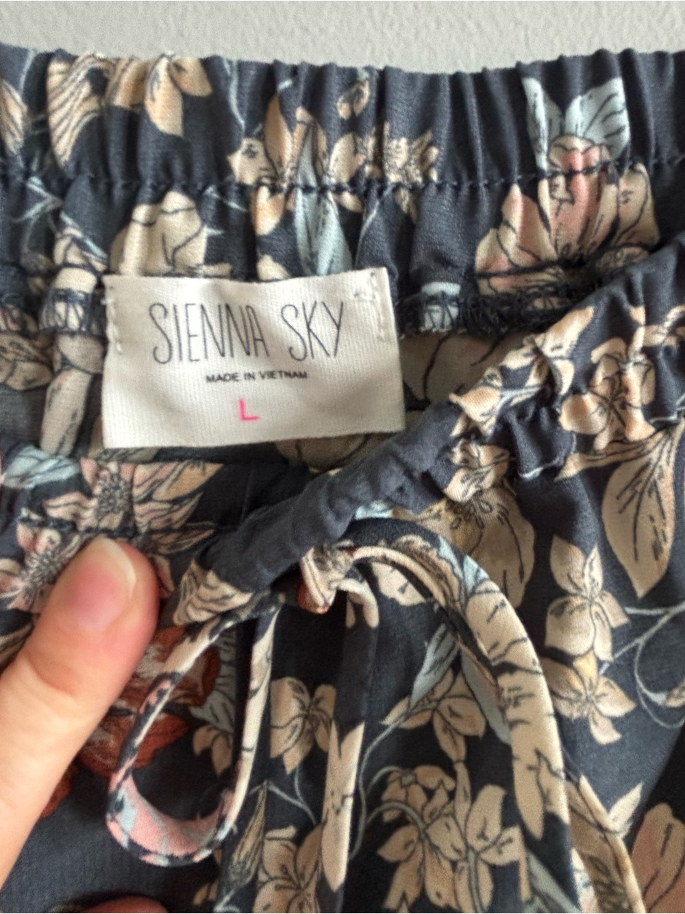 Sienna Sky LARGE Navy Floral Tiered Maxi Skirt Boho Cottagecore Prairie - Picture 3 of 9